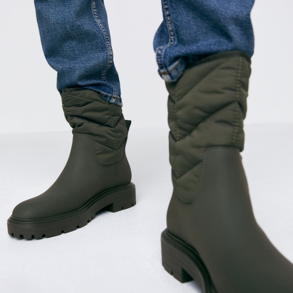 Zara rubberised platform quilted boots - Picture 7 of 10